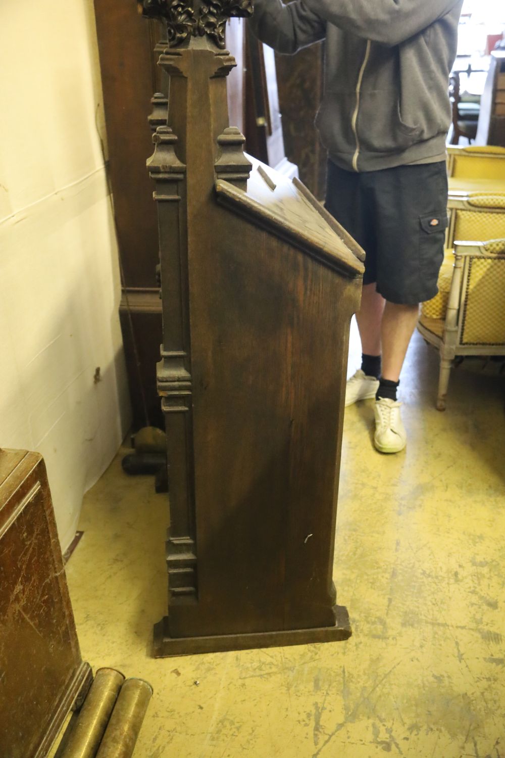 A Gothic oak lecturn, c.1860, W.75cm, D.36cm, H.148cm